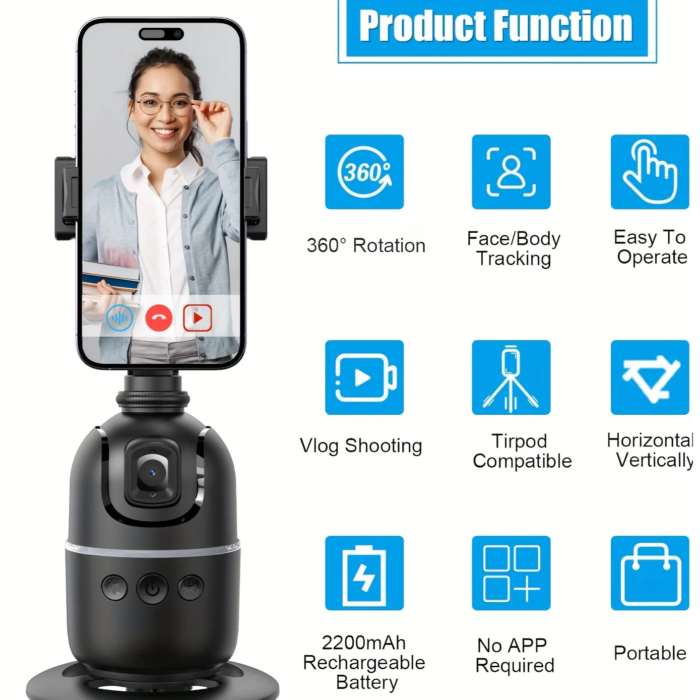 Auto AI Face Tracking Gimbal Stabilizer Tripod