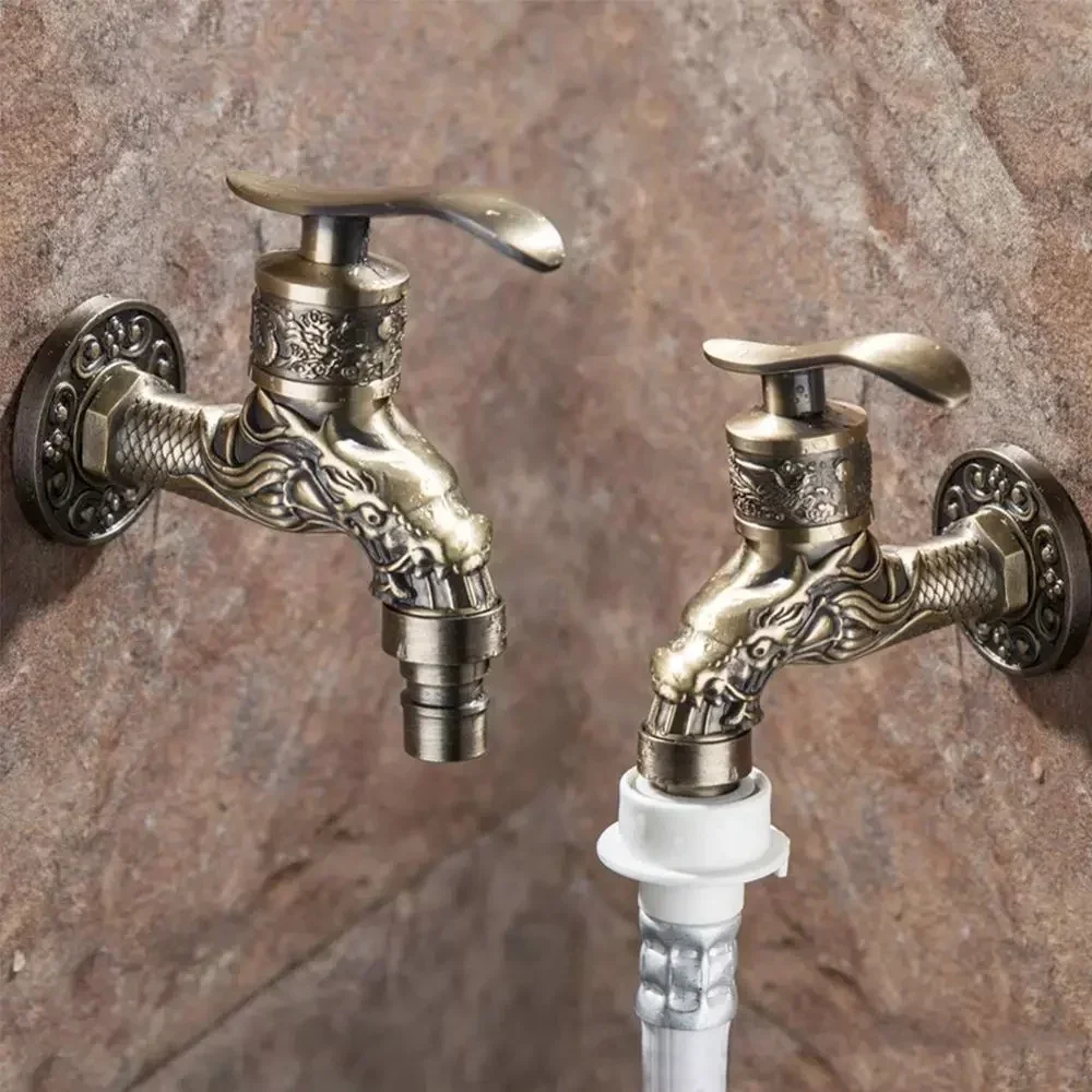 Antique Bronze Garden Wall Mounted Decorative Tap Home Use Small Single Hole Outdoor Water Faucet water tap faucet garden bibcocks