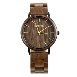 Men's Handmade Wooden & Stainless Steel Multifunctional Quartz Waterproof Watch (176A)