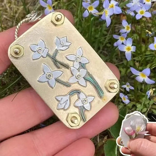 Flower Pressing Kit Micro Flower Press Miniature Blossom P-RESS Set DIY Pressed Plant Preservation Art Metal Kit For Art And Craft Lovers Plant Lovers (Don't Forget Me Microwave Flower Press Kit