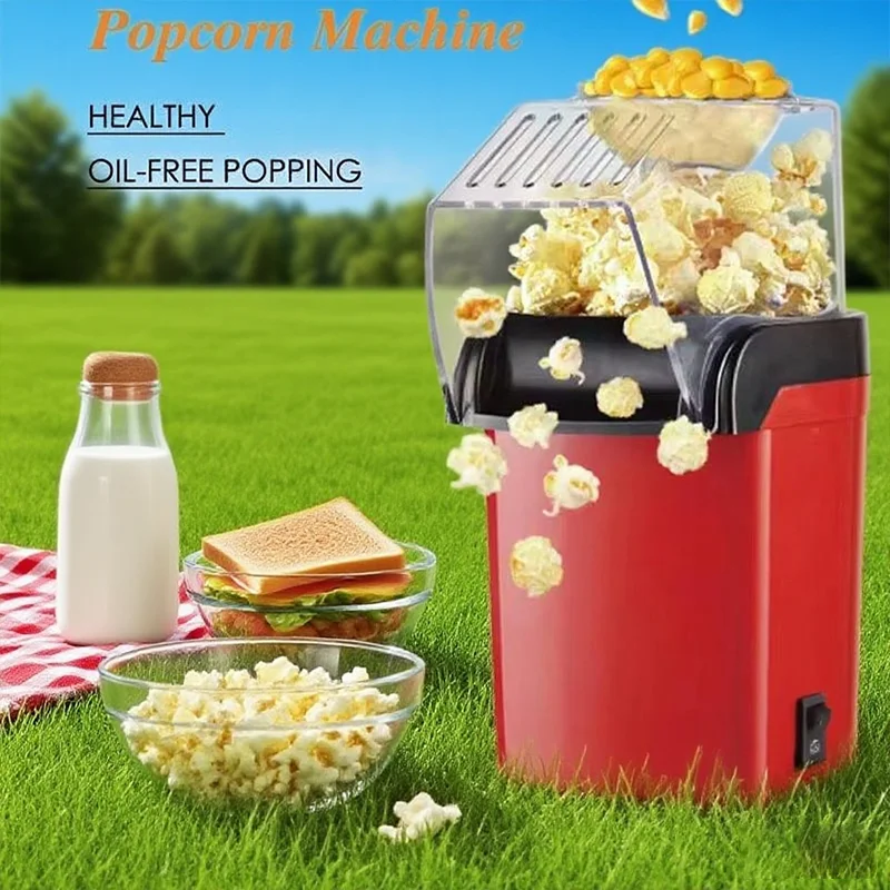 2025 Premium Electric Popcorn Maker Mini Hot Air Corn Popper with Fast Heating, Stylish Design for Quick Snacks at Home