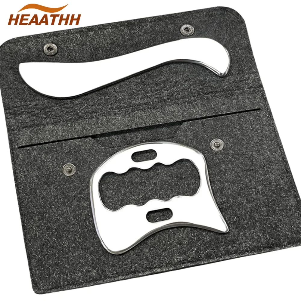 

2 in 1 Stainless Steel Muscle Scraper Tools Set Gua Sha Massage Scraper Scraping Tool for Anti-cellulite, Muscle Massage Relax