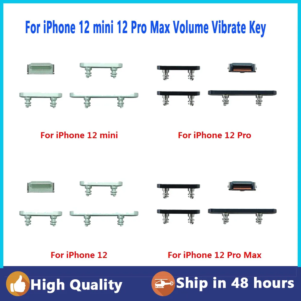 

For iPhone 12 mini 12 Pro Max Volume Vibrate Key Switch Power Lock Side Button Full Set Housing Replacement Parts