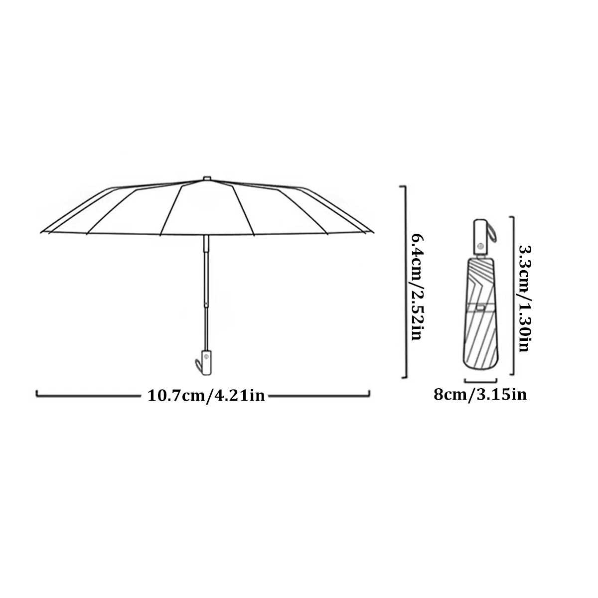16k Double Bones Large Umbrella Windproof Compact Automatic Umbrella