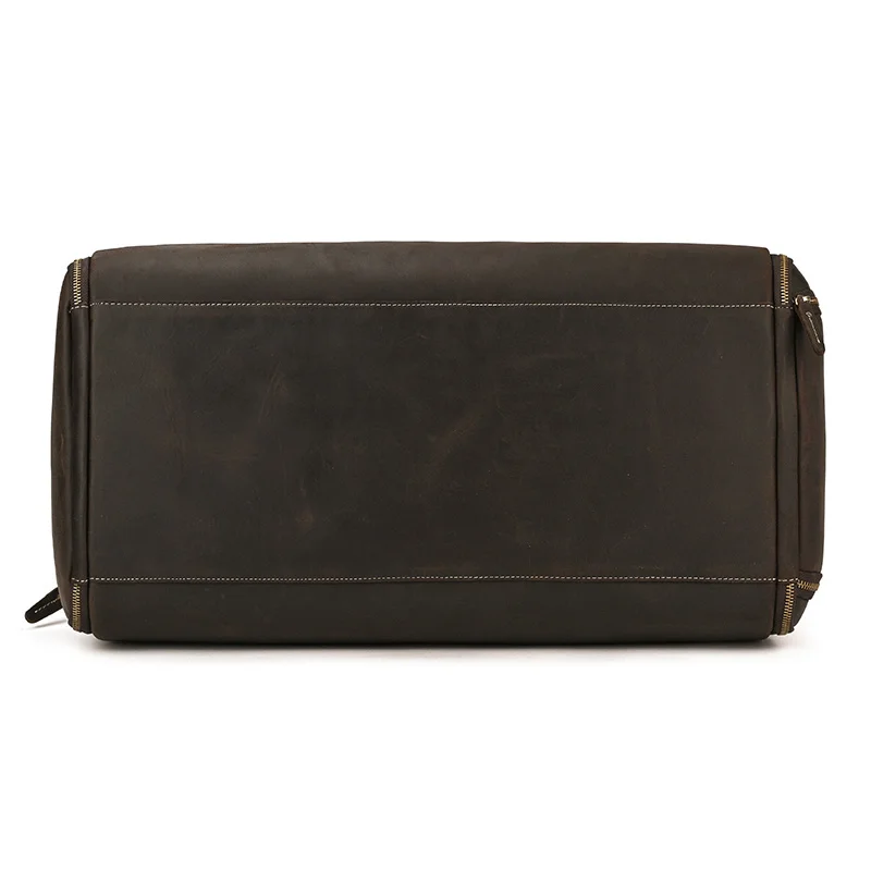 Leather Travel Bag With Shoe Compartment