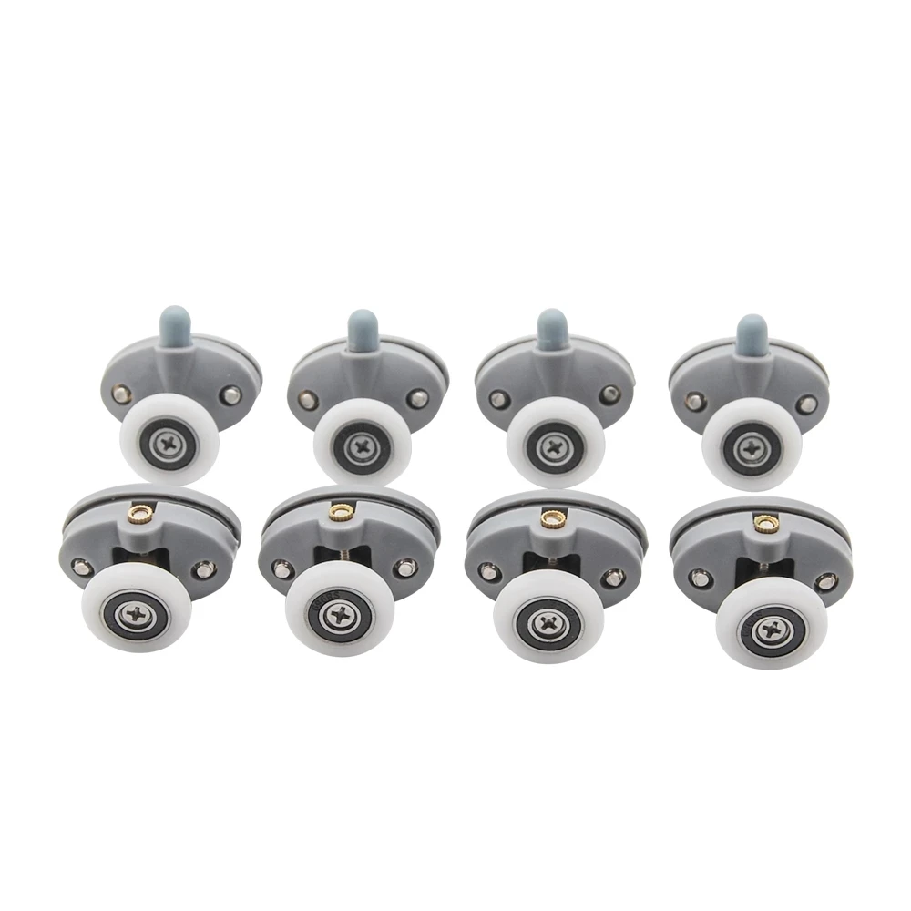 Lot De 8 Roulettes De Rechange Pour Porte De Douche – 25 Mm – Chromées (4 Haut + 4 Bas)