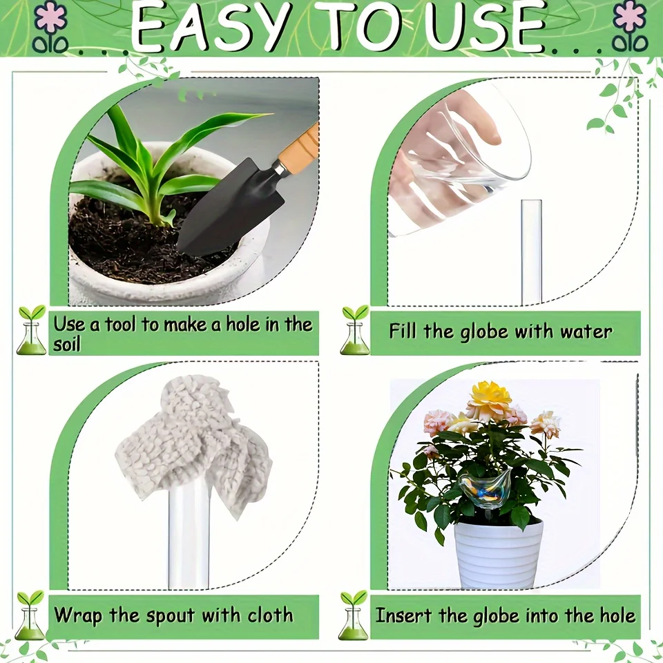 1pc, Bird Glass Watering Device, Automatic Drip Water Plant Potted Watering Device, Creative Lazy Artifact, Drip Water