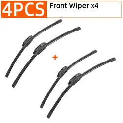 Durable Four Seasons Car Wiper Set - 3PCS Front & Rear Windshield Accessories (4PCS)