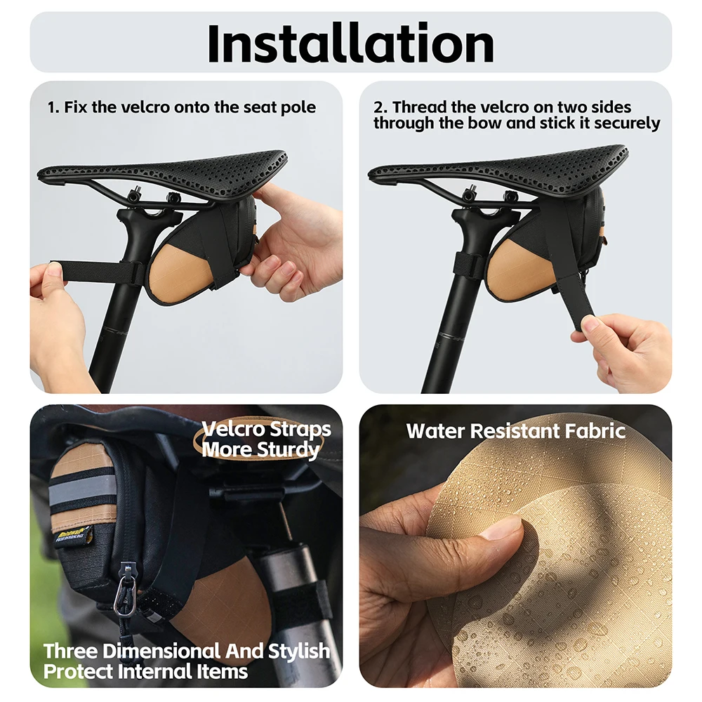 Compact Rhinowalk Bicycle Saddle Pouch