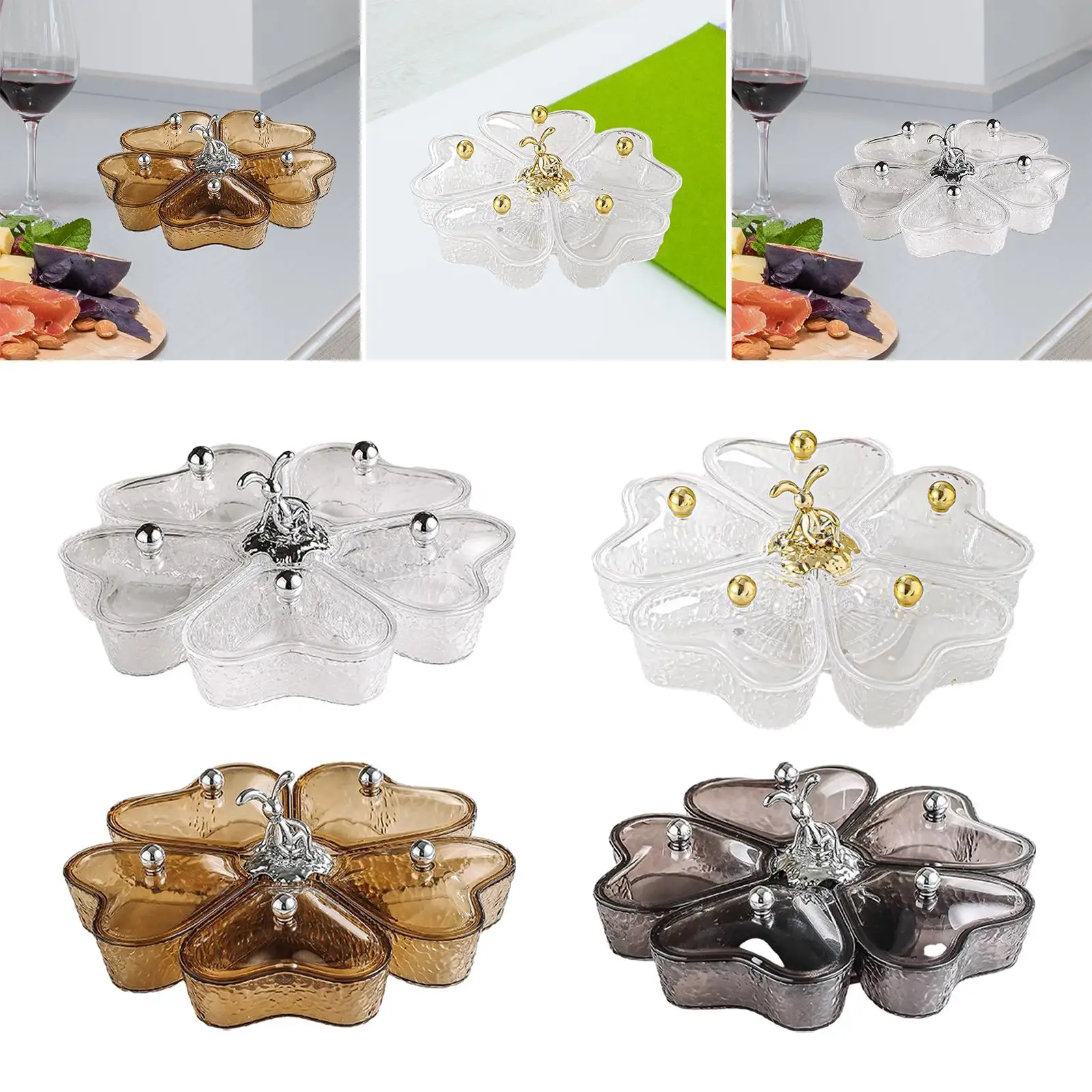 Divided Serving Tray Portable Decorative Multifunctional Divided Serving Dishes for Nuts Dessert Sweets Cakes Indoor Outdoor