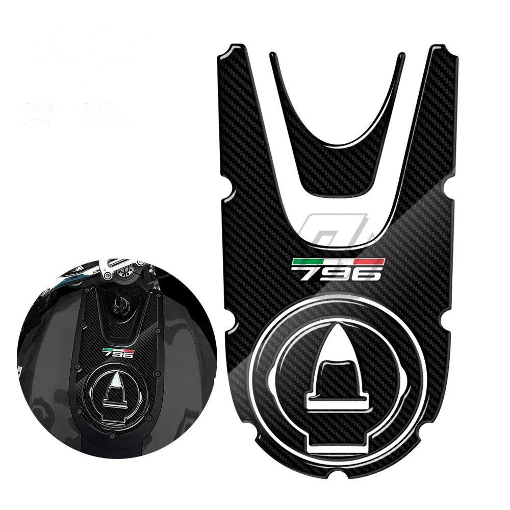 

For Ducati Monster 796 2008-2014 3D Carbon-look Motorcycle Gas Cap Sticker Tank Pad Protector