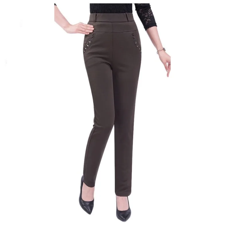 Women's Autumn Winter New Fashion Warm High Waist Solid Color Casual Versatile Comfortable Popular Underpants Thickened Pants yoga pants for women autumn new fashion casual commuting high waist printed imitation denim underpants basic versatile pantalon