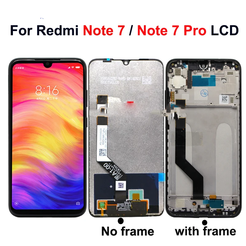 

100% tested For Xiaomi Redmi Note 7 LCD Note 7 Pro Display Touch Screen with frame Digitizer Assembly For Redmi Note7 LCD Hongmi