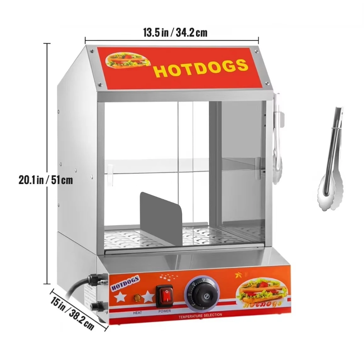 27L 2 Tiers Hot Dog Steamer With Temperature Control Stainless Steel Electric Bun Warmer For Hot Dogs&Buns For Cinema