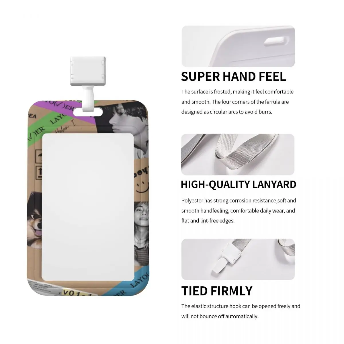 Kpop Photocard Holder Photo Sleeves ID Card Holder LAYOVER FRIENDS Idol Cards Display Protector Bus Student Neck Strap Lanyards