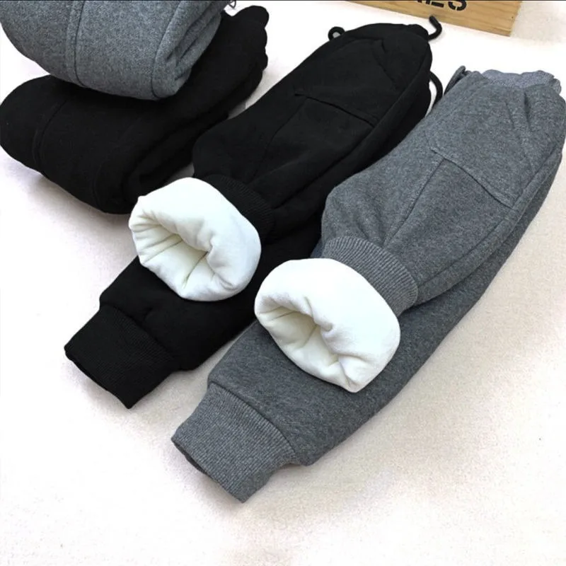 

Winter Kids Solid Thick Sweatpant Boys Elastic Waist Harem Pant 1+y Young Child Clothing Autumn Warm Girls Ankle Length Trousers