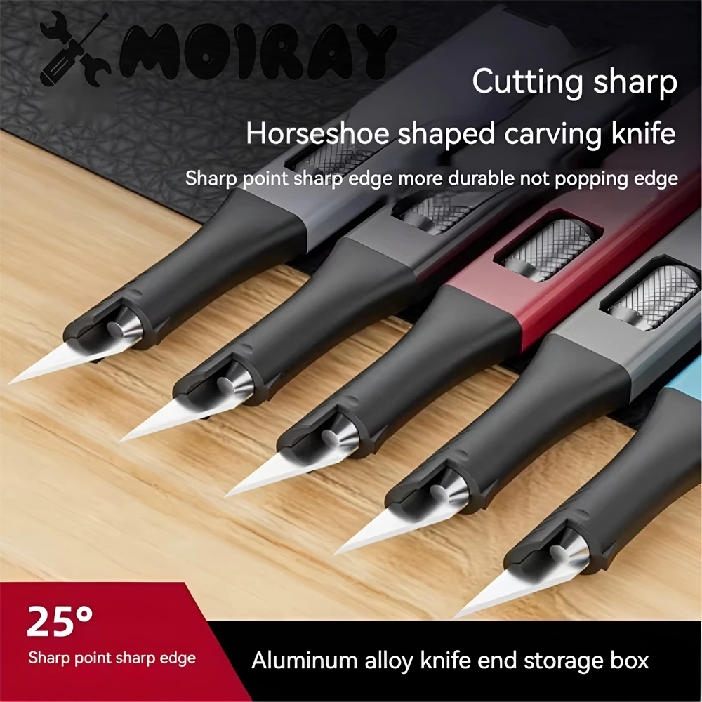 Non-Slip Metal Carving Scalpel Knife Tools Kit Cutter Engraving Craft Knives 5pcs Blades Mobile Phone PCB DIY Repair Hand Tools