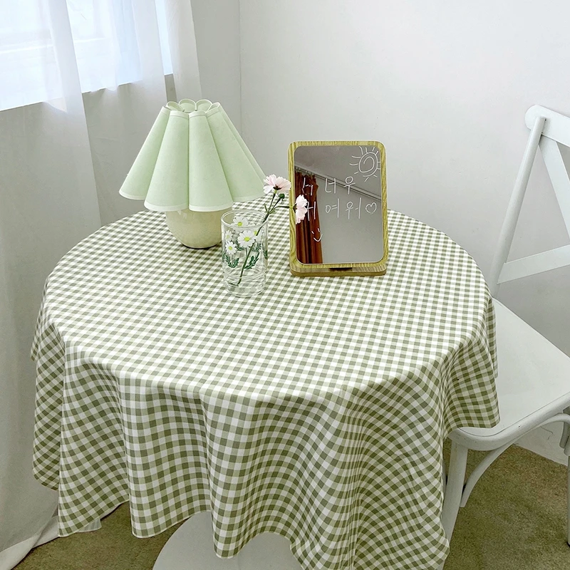 Dustproof Plaid Table Cloth Korean Tablecloth Simple Dining Desk Cover Rectangle Photo Background Cloth Living Room Decor 식탁보 1