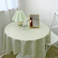 Dustproof Plaid Table Cloth Korean Tablecloth Simple Dining Desk Cover Rectangle Photo Background Cloth Living Room Decor 식탁보 1