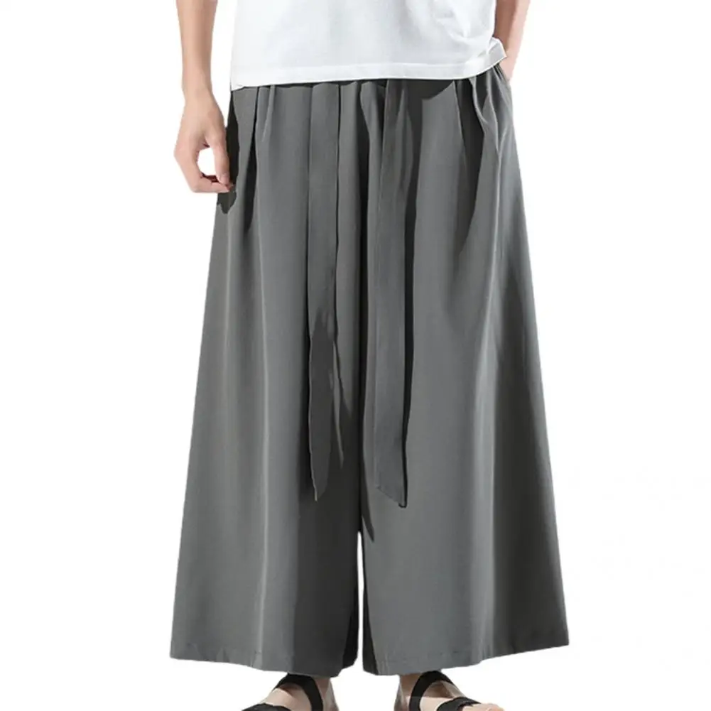 Stylish Sport Trousers Straight Hip Hop Men Elastic Waist Thin Fitness Pants