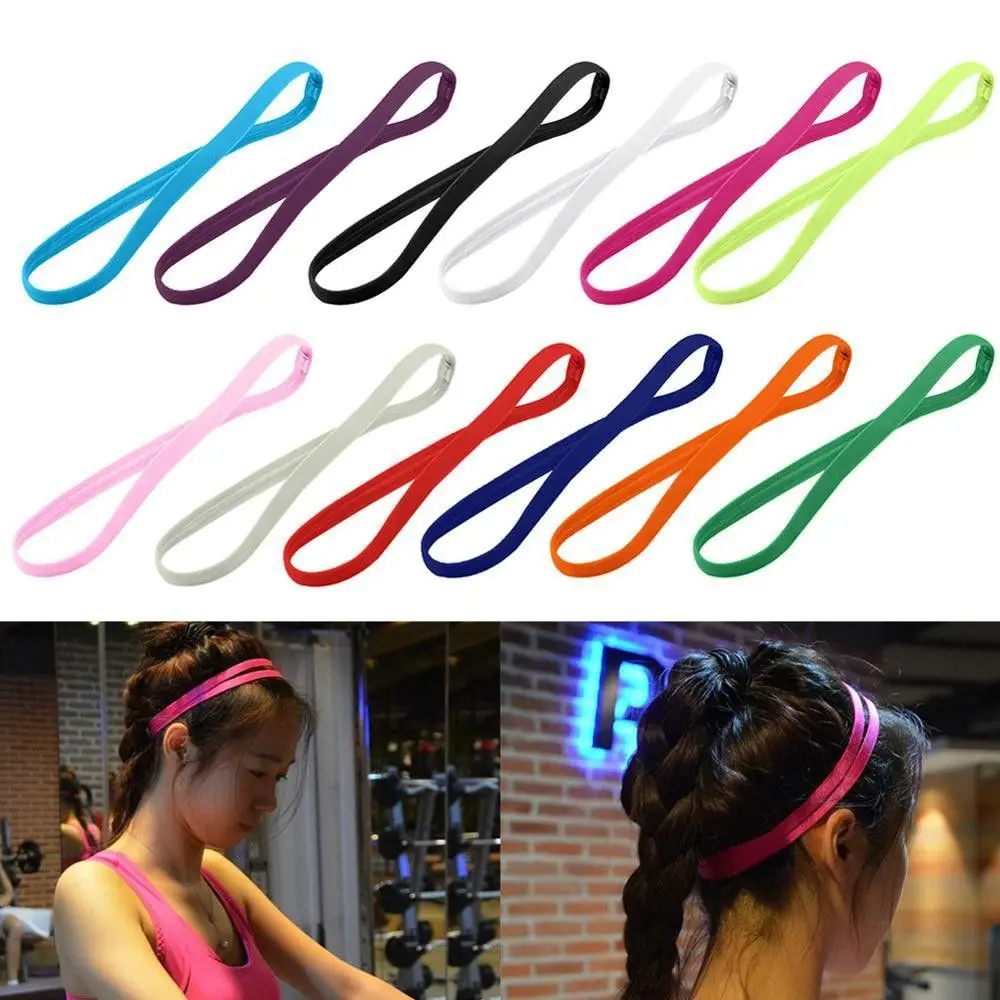1 PC Candy Color Women Men Yoga Hair Bands Sports Headband Girls Sport Anti-slip Elastic Rubber Sweatband Football Running Sport