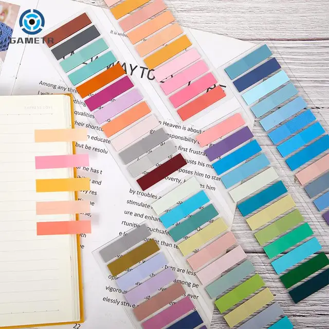1set Transparent Sticky Notes Self-Adhesive BookMarkers Posted It Annotation Reading Book Clear Tab Kawaii Cute Stationery 3