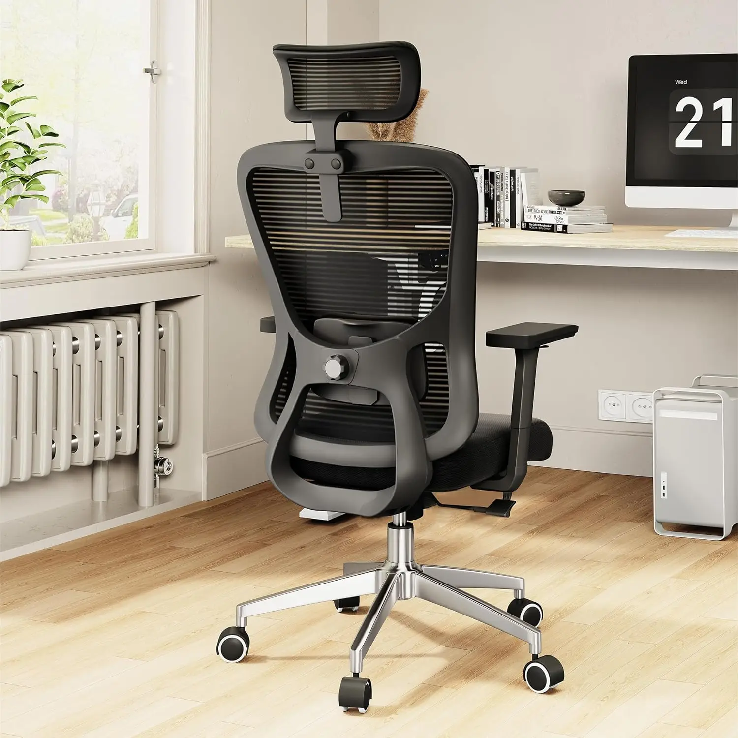 

Ergonomic Office Chair, High Back Mesh Desk Chair with Adjustable Headrest and 2D Armrest，Black Computer Chairs