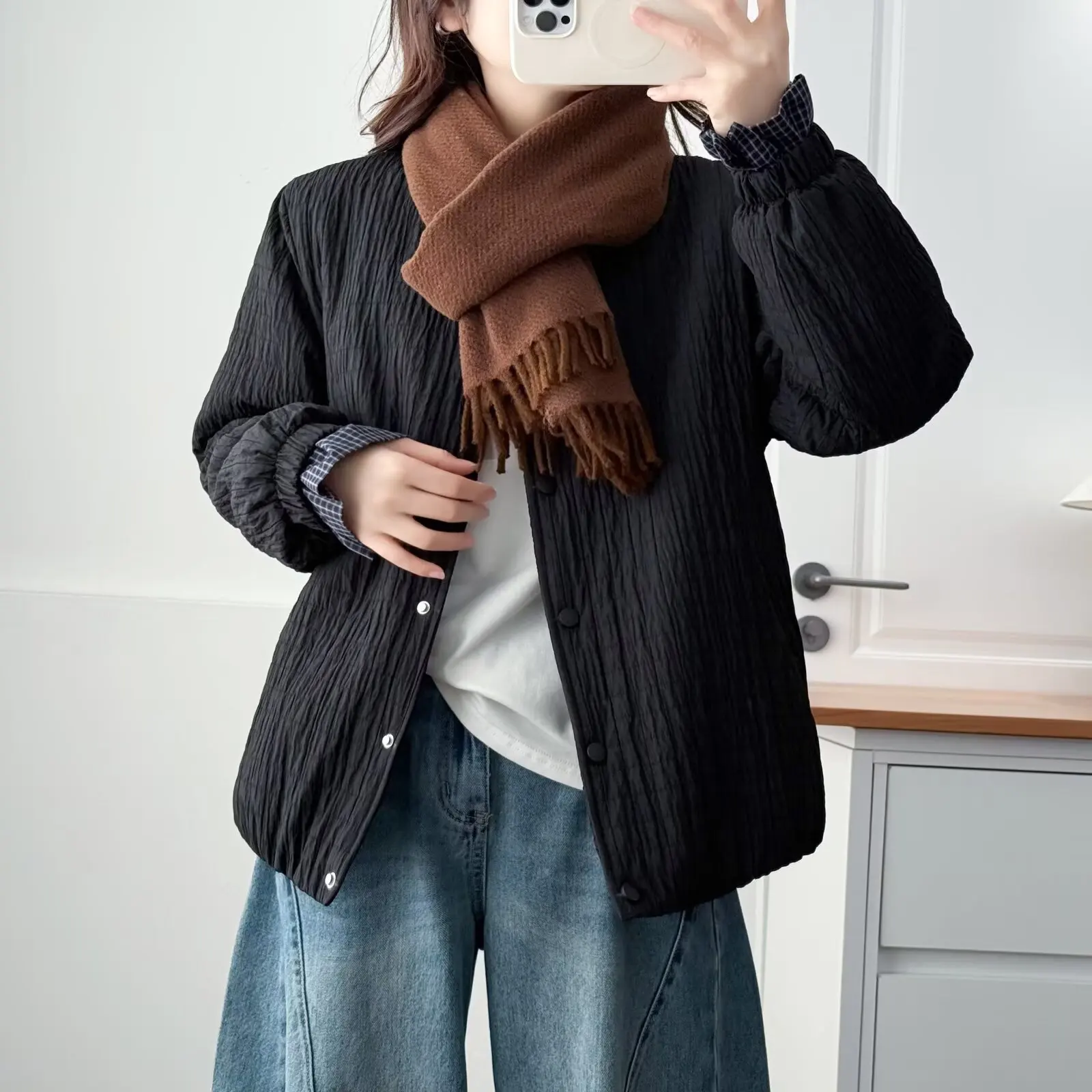 XXXXL Fashion Plus Size Women's Parkas Casual Autumn And Winter Korean Style Keep Warm Padded Jackets 9687