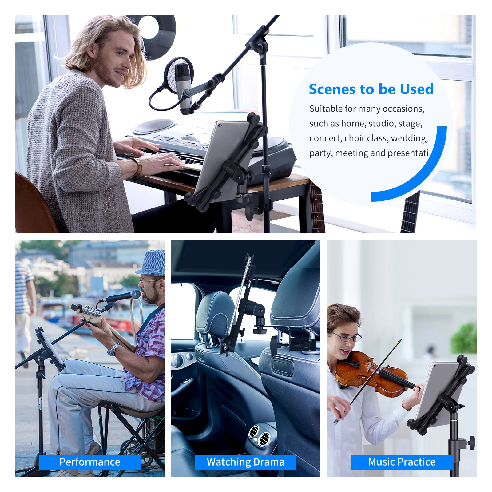 Clamp, suporte de microfone para Apple iPad