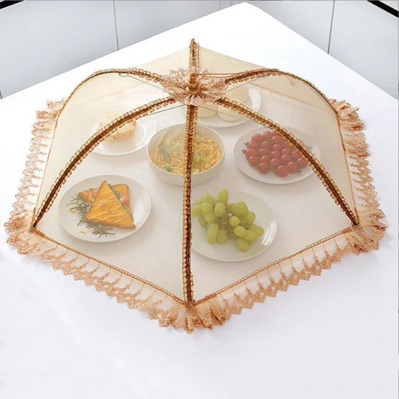 Foldable Breathable Dining Net Cover Dining Table Cover Food Dustproof Insect-proof Vegetable Fruit Umbrella