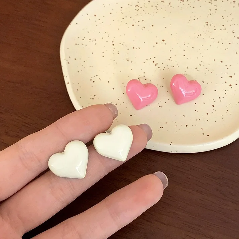 

Fashion Simple Sweet Temperament Pink Girl Heart Love Earrings for Women Cute Niche Earrings Female Jewelry Accessories Gifts
