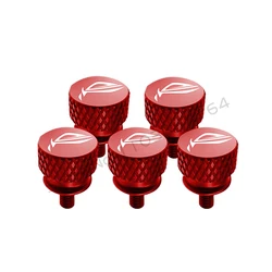 Premium Hand-Tighten Knurled Aluminum Thumb Screws with ROG Design - Multiple Color Options (Set of 5) (Red)