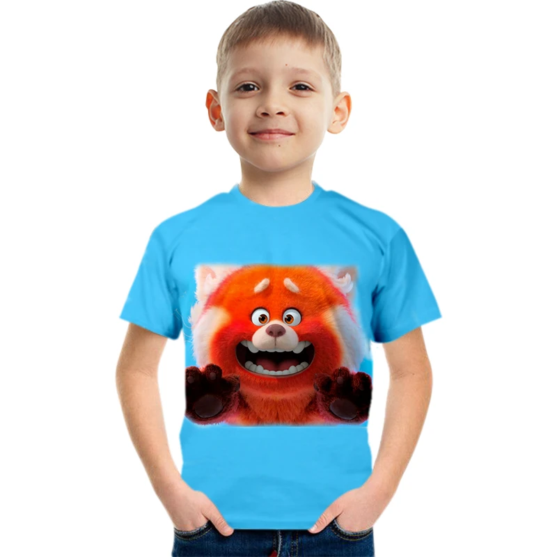 t shirt kid Cartoon Animation Turning Red Boys' And Girls' child T-shirt Harajuku Summer White Print Girls Boys Top teenage Short Sleeve kid t shirt designs