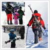 New Skiing Pole Shoulder Hand Carrier Lash Handle Straps Adjustable Buck Hook Loop Protecting Black Nylon Ski Handle Strap Bag 5