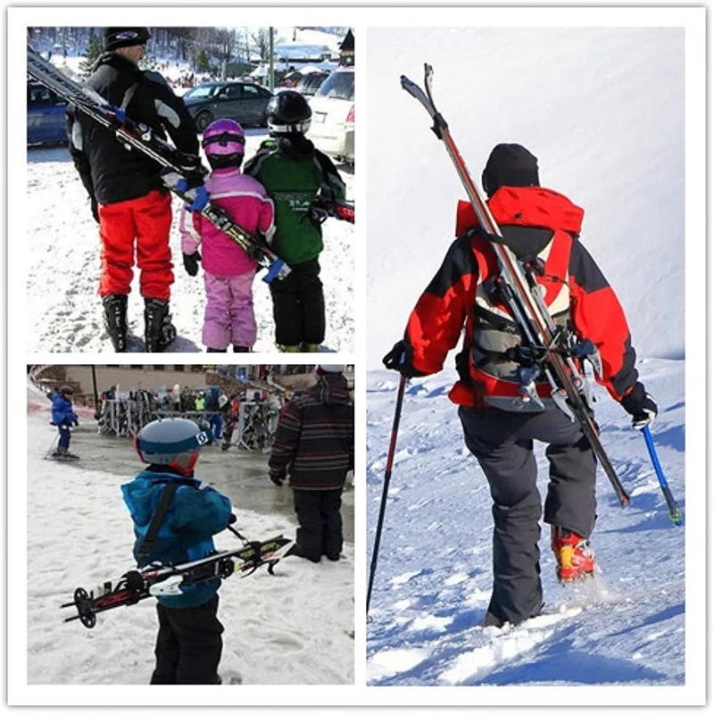 Newest 2/1PC Nylon Adjustable Ski Handle Strap Bag Skiing Bag Adjustable Pole Shoulder Hand Carrier Lash Straps Porter Hook Loop 5