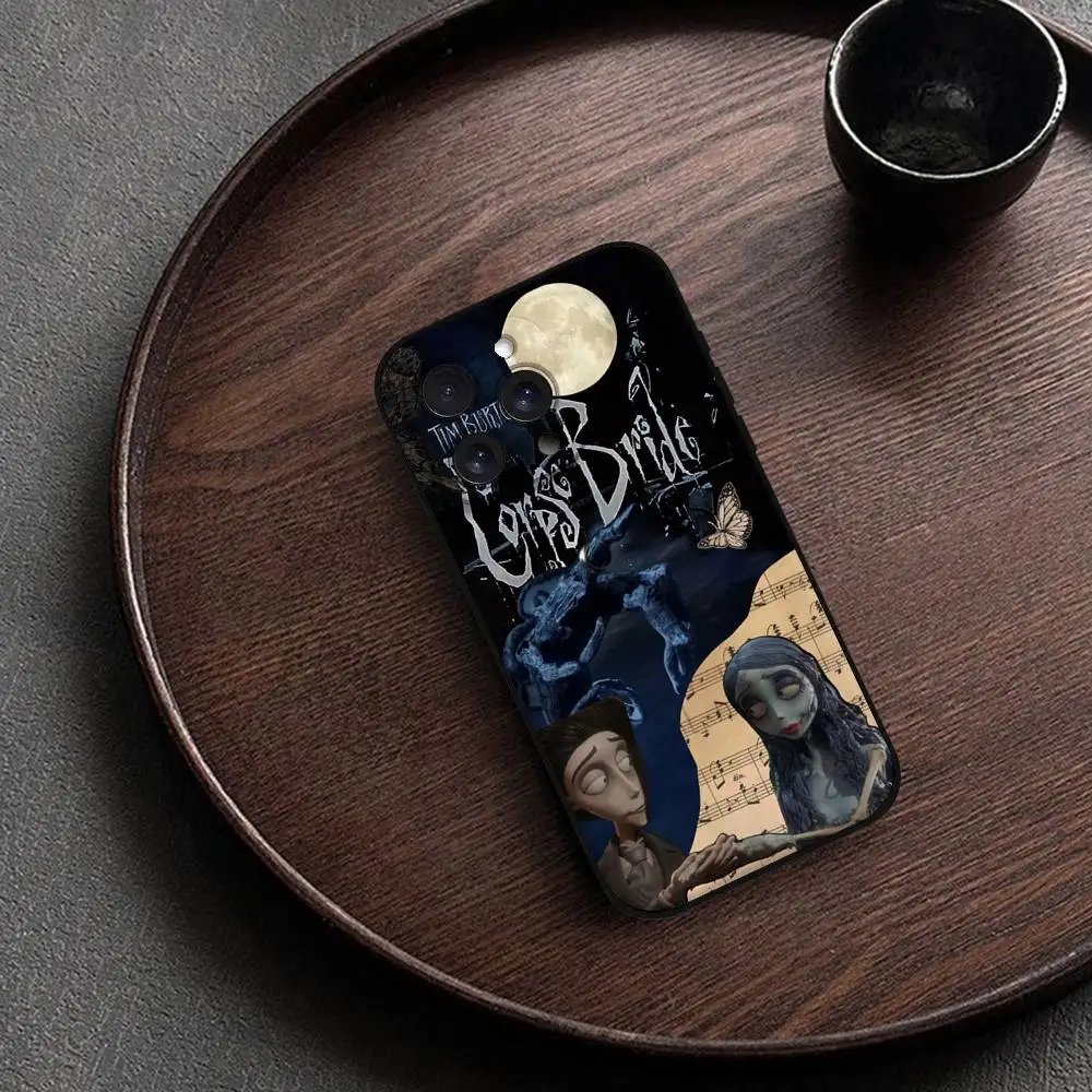 Spooky Halloween Corpse Bride Themed Black Silicone Phone Case