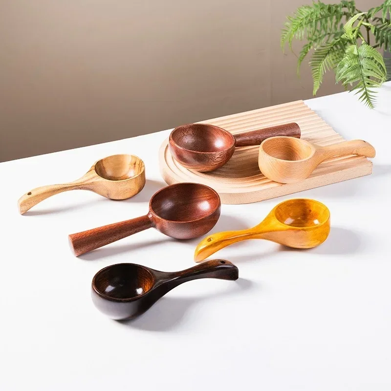 Long-handled Ladle Water Ladle Wooden Kitchen Rice Washing Tool Rice Spoon Water Spoon Powder Soup Household Kitchen Tools