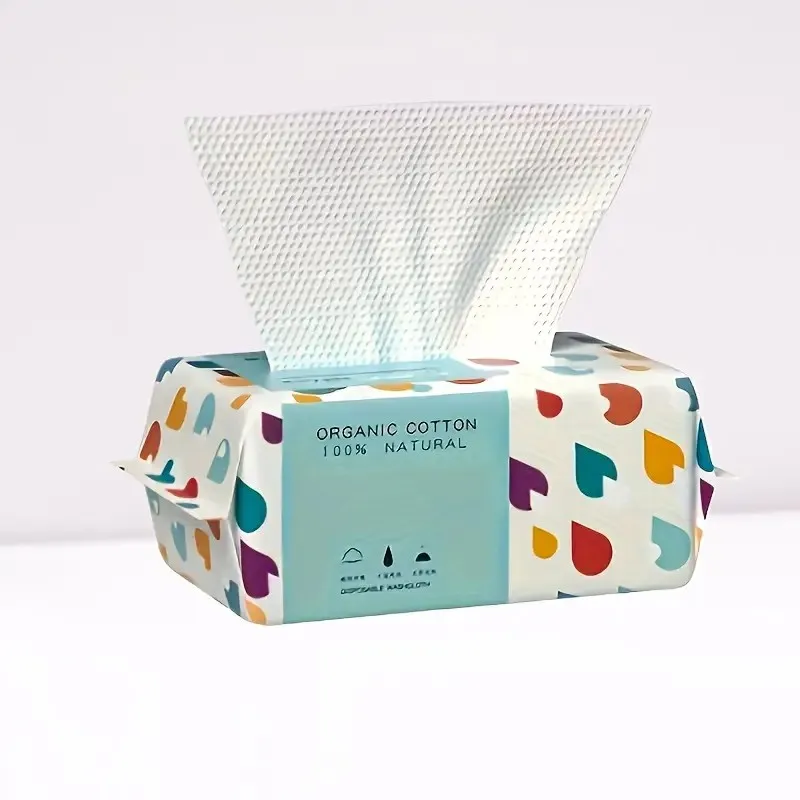 Одноразові серветки для очищення обличчя 100 шт. - надзвичайно м’які та товсті бавовняні рушники |   Для салону та домашнього використання |   Ніжний на всіх типів шкіри