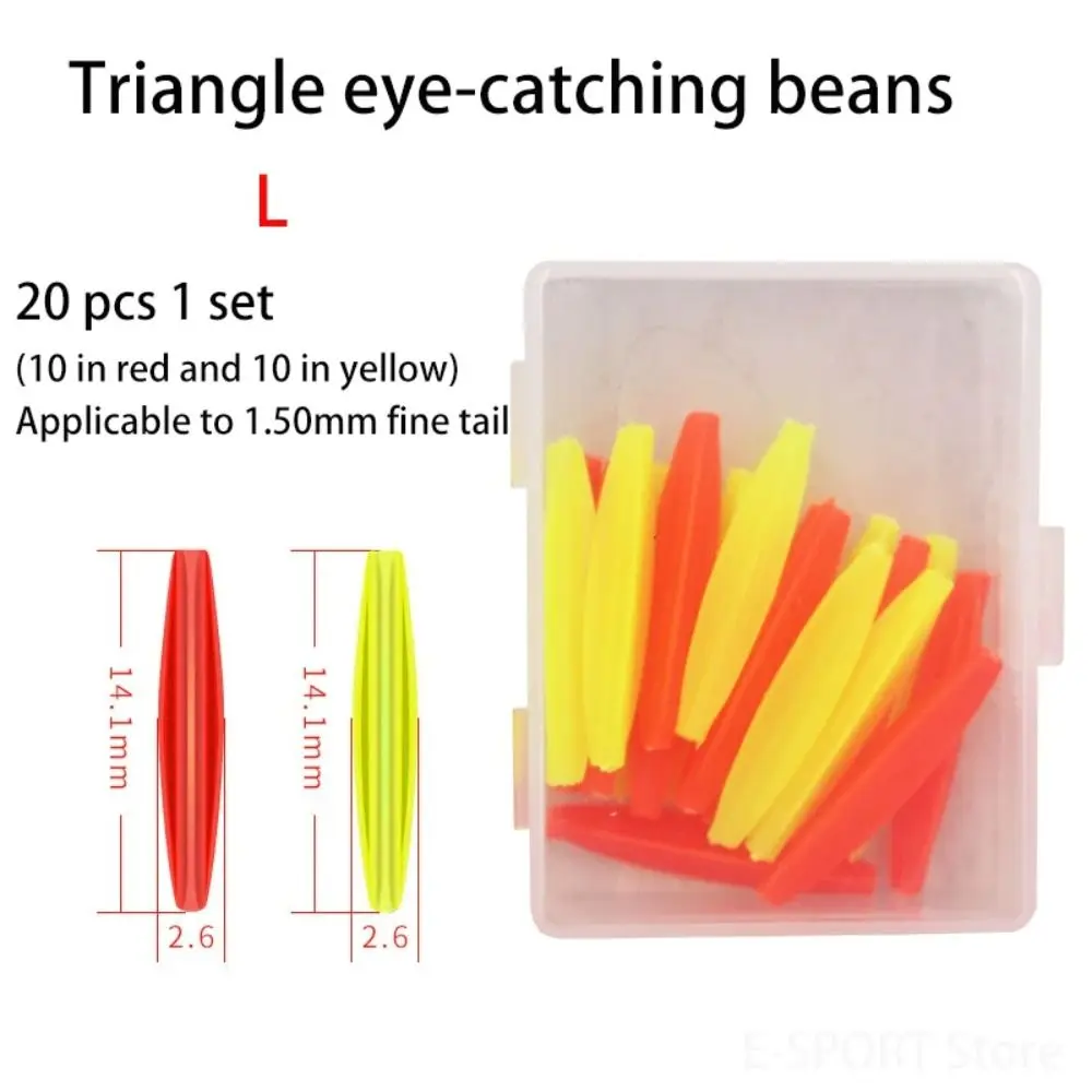 20 stücke fluor zierende Fischerei schwimmende Bobbers fluor zierende Auftriebs kugeln Eva Schaum Streik Indikator rot gelb auffällige Bohnen Set – Detail 12