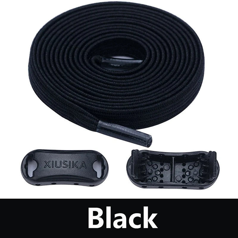 No Tie Shoe laces Elastic Laces Sneakers Flat Shoelaces Kids Adult Quick Rubber Bands For Shoes
