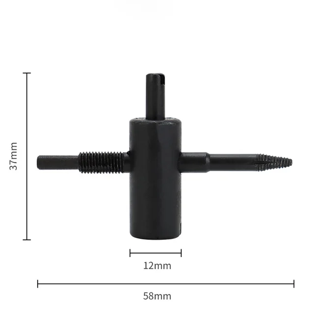 1pc Four Way Tire Valve Repair Tool Re-threading Threads of Tyre Valve Stem Core Removal Tool 4-in-1 Tire Nipple Fixing Tool 3