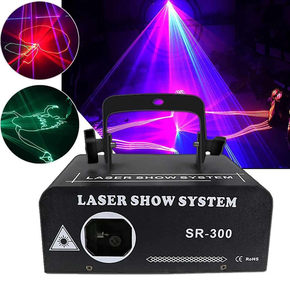 300Mw Beam Line Scanner Laser Light Dmx 512 Rgb Colorful Party Dj Disco Stage Lighting Holiday Laser Lights Effect Show
