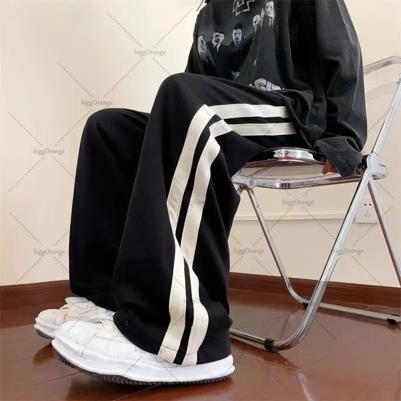 American Classic Retro Striped Design Fashionable Versatile Casual Pants Men Street Hip-hop Harajuku Casual Loose Trousers Women 2