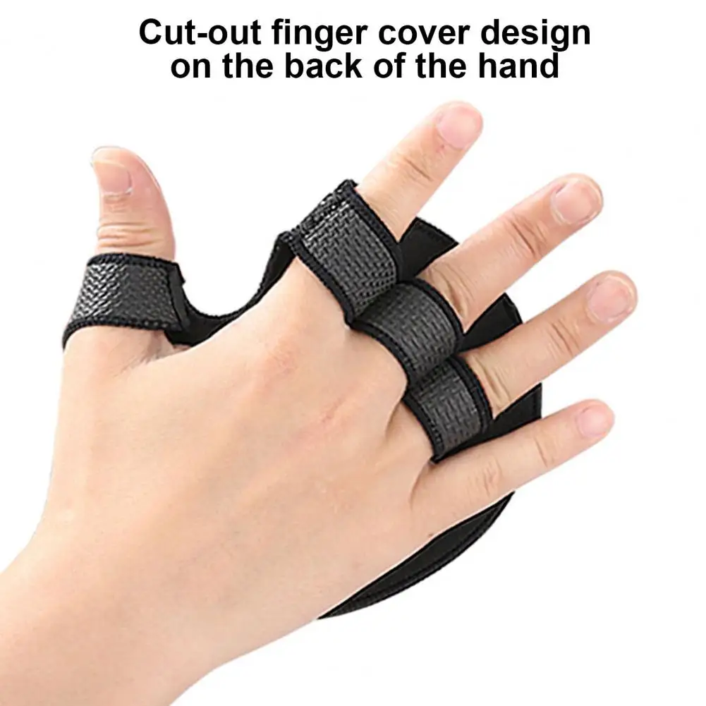 Hollow Design Fitness Gloves Weightlifting Grips Pad 4-finger Non-slip Gym for Weightlifting