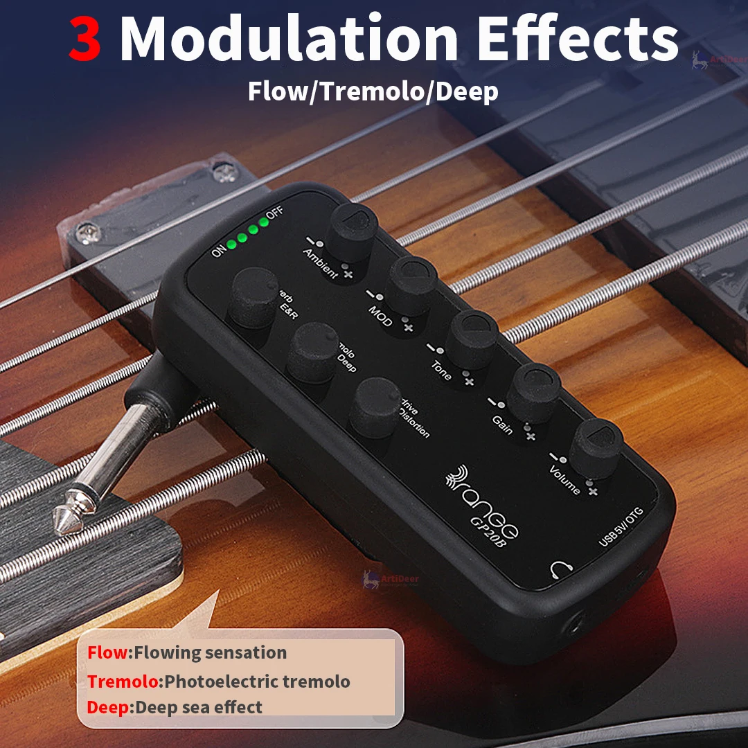 Electric Guitar Pedals Headphone Amp Mini Multi-Effects Effector Delay Reverb Overdrive Bass Amplifier Distortion Pedalboard electric guitar pedal guitar headphone amplifier