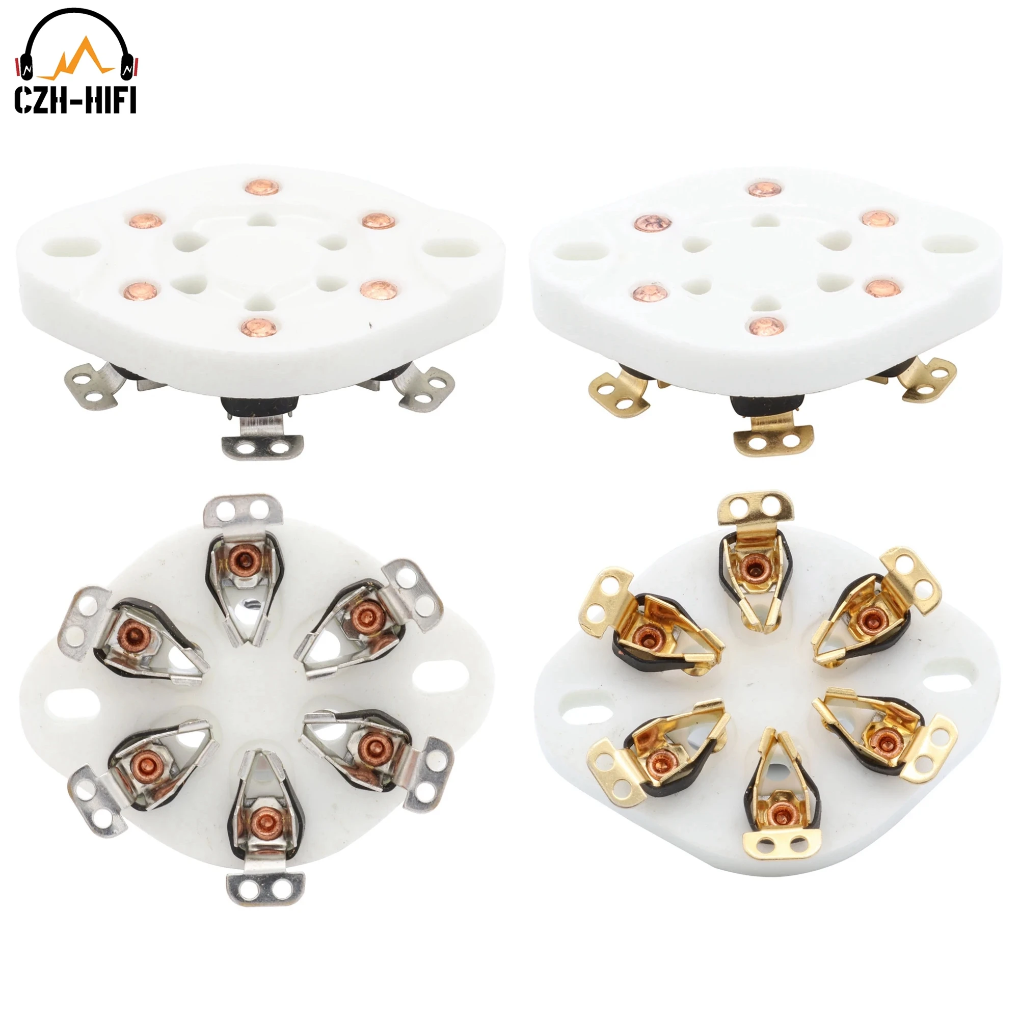 6pin U6A Rohr Buchse Keramik Ventil Basis Power Lampe Jack Für RK34 VT57 2A5 6C 6 1265 Chassis Boden Montieren DIY HiFi Vintage Audio