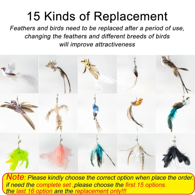 Handfree Bird/Feather Cat Wand with Bell Powerful Suction Cup Interactive Toys for Cats Kitten Hunting Exercise Pet Products 2