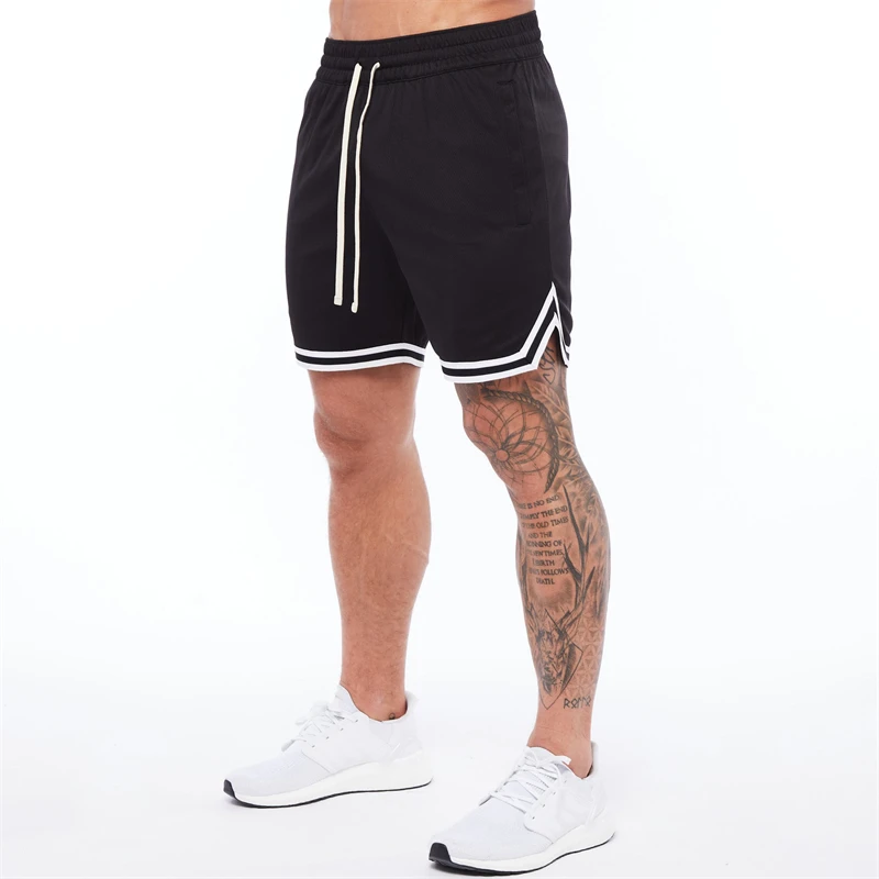 

2022 summer new solid color men's short mesh quick-drying outdoor workout sports pants basketball fitness shorts