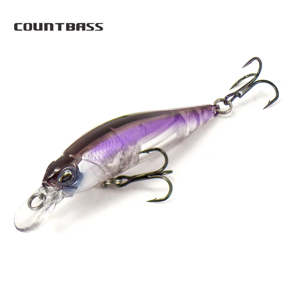 COUNTBASS Minnow 63 mm 5 g (2,48 Zoll 0,18 Unzen) langsam sinkender Shad-Angel-Wobbler aus Kunststoff, Barsch, Leurre-Angler-Köder