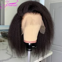 Perruque Courte Bob Kinky Lisse Sans Colle en Cheveux Humains Vierges, Dentelle Frontale HD Transparente 13x4, Cheveux Remy Péruviens Doux Yaki, Prête à Porter 3